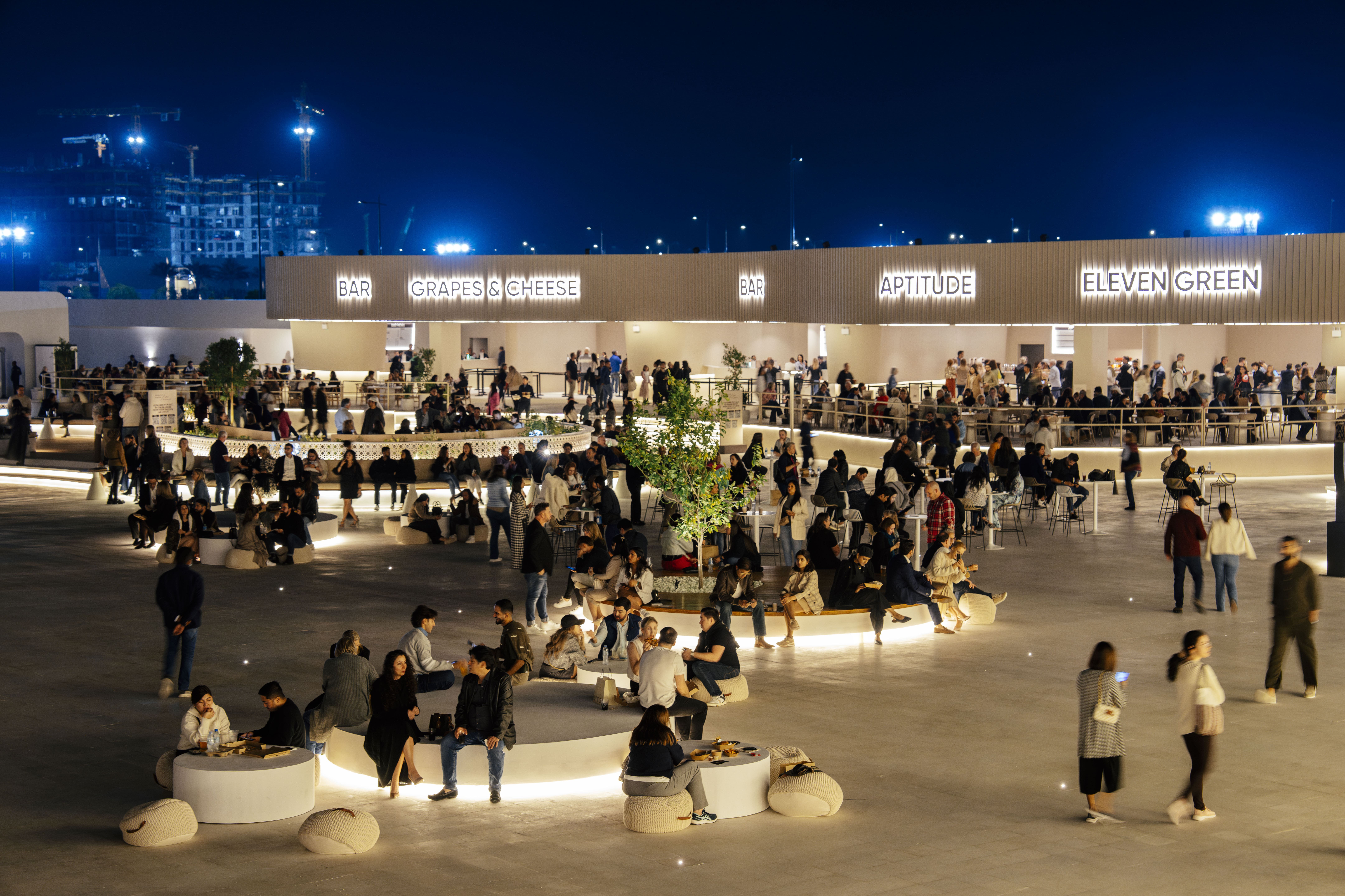 Festival venue at night